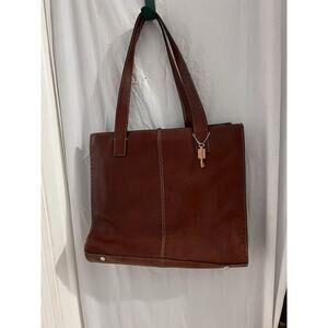 Fossil Brown Leather Vintage Sedona Numbered ZB9010 Shoulder Tote Bag 15x12x3